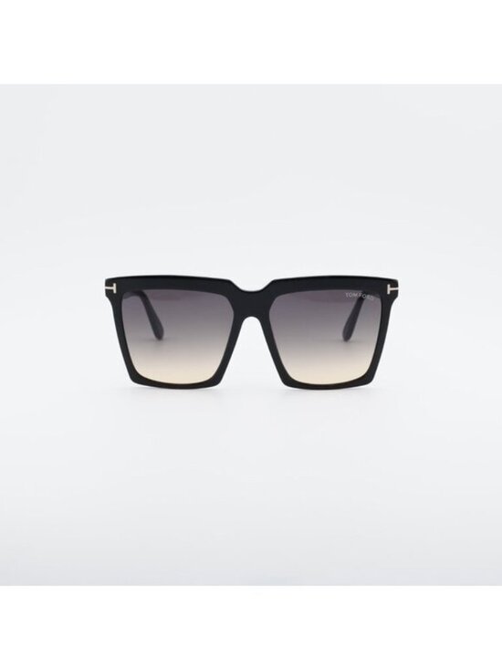 New Tom Ford FT0764 01B Sabrina Sunglasses Black Square Frame, Smoke Lenses main image 4